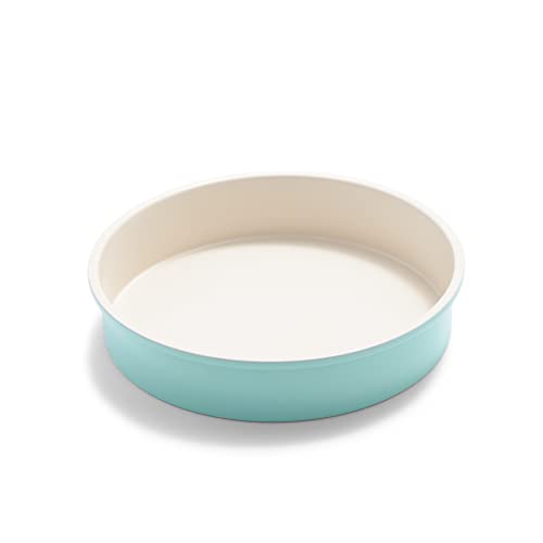 GreenLife Bakeware Healthy Ceramic Nonstick, 9" Round Cake Baking Pan, PFAS-Free, Turquoise