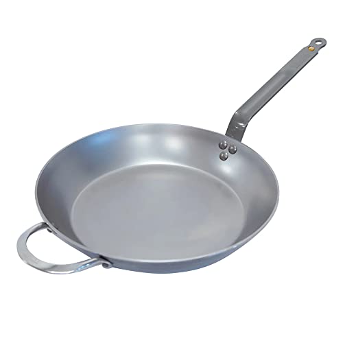 de Buyer MINERAL B Carbon Steel Fry Pan - 12.5” - Ideal for Searing, Sauteing & Reheating - Naturally Nonstick - Made in France