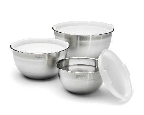 Cuisinart CTG-00-SMB Stainless Steel Mixing Bowls with Lids, 3 Piece
