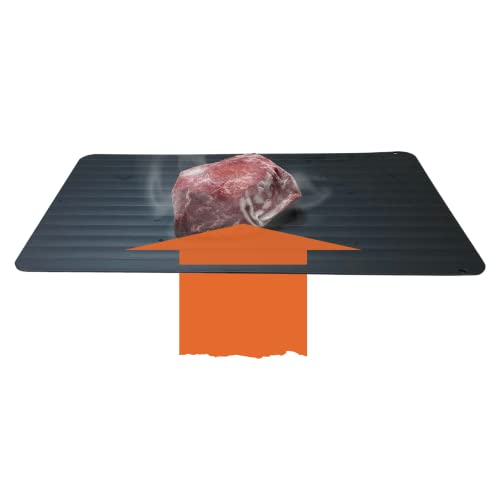 Evelots Food Safe Premium Magic Fast Thawing Tray for Frozen Meat, Chicken Steak and Fish, Max Speed Defrosting Plates, a Quicker, Safer Way of Thawing Food, Black