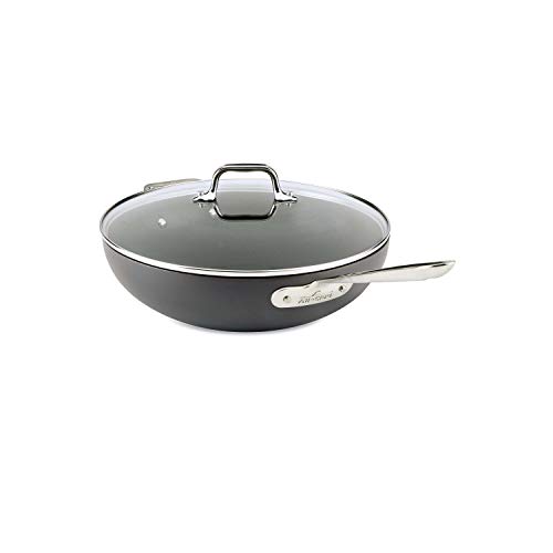 All-Clad E7859464 HA1 Hard Anodized Nonstick Dishwasher Safe PFOA Free Chefs Pan / Wok Cookware, 12-Inch, Black