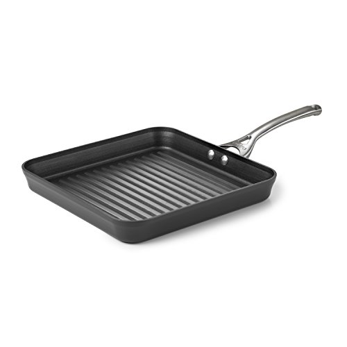 Calphalon Contemporary Hard-Anodized Aluminum Nonstick Cookware, Square Grill Pan, 11-inch, Black