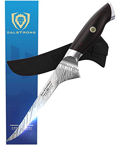 Dalstrong Boning Knife - 6 inch - Omega Series - BD1N-V Hyper Steel Kitchen Knife - G10 Woven Fiberglass Handle - Razor Sharp Knife - Leather Sheath Included