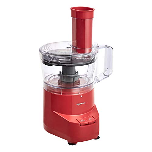 Amazon Basics 4-Cup Food Processor, Red