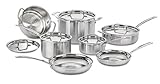 Cuisinart MCP-12N MultiClad Pro Triple Ply 12-Piece Cookware Set, Stainless Steel