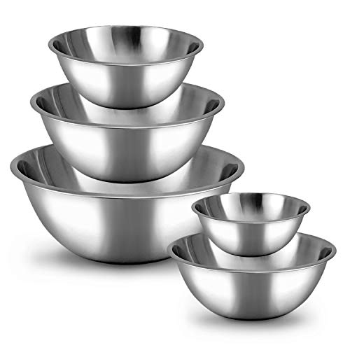 WHYSKO Meal Prep Stainless Steel Mixing Bowls Set, Home, Refrigerator, and Kitchen Food Storage Organizers | Ecofriendly, Reusable, Heavy Duty