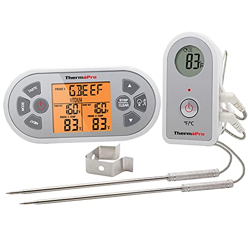 ThermoPro TP22S Digital Wireless Meat Thermometer for Grilling with Dual Probe Food Cooking Thermometer for Smoker BBQ Grill Thermometer