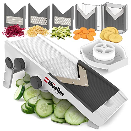 Mueller Austria Multi Blade Adjustable Mandoline Cheese/Vegetable Slicer, Cutter, Shredder with Precise Maximum Adjustability