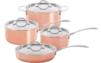 CONCORD 8 Piece Triply Natural Copper Premium Cookware Set