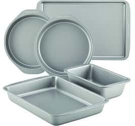 Farberware 46404 Nonstick Bakeware 5-Piece Baking Pan Set, Gray