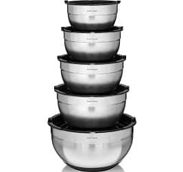Simply Gourmet 5-Piece Premium Stainless Steel Mixing Bowl Set