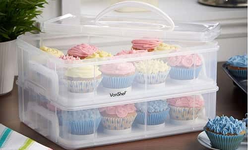 VonShef Snap and Stack Cupcake Storage Carrier