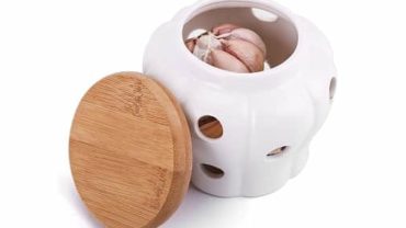 Garlic Keeper Vented Ceramic Storage Container