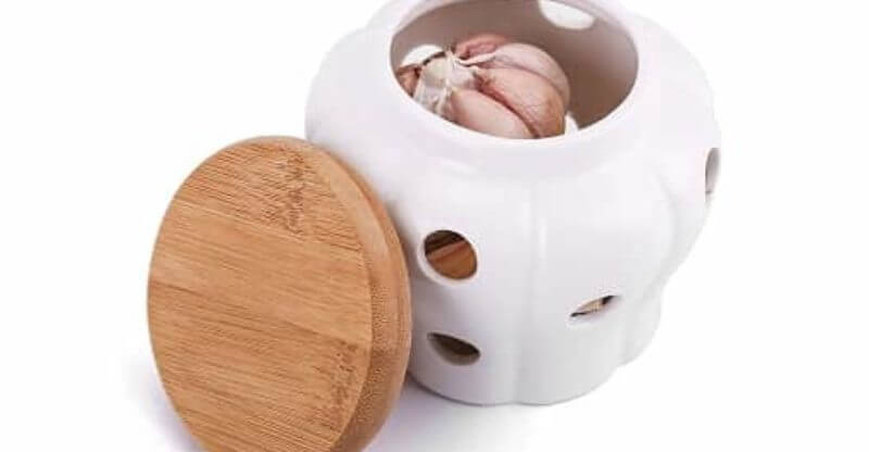 Garlic Keeper Vented Ceramic Storage Container